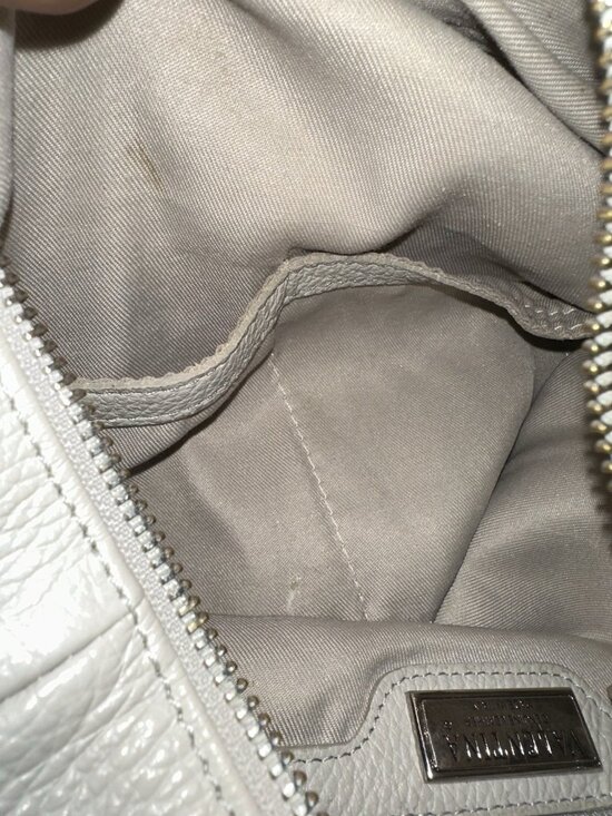 valentina convertible sling backpack handbag pebble leather gray made in italy main image 12